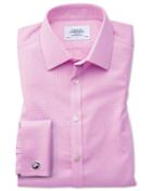 Charles Tyrwhitt Classic Fit Non-iron Square Weave Pink Cotton Dress Shirt Single Cuff Size 15/33 By Charles Tyrwhitt