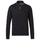 Charles Tyrwhitt Charles Tyrwhitt Navy Cotton Cashmere Zip Neck Sweater (l)