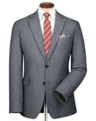  Slim Fit Black And Blue Semi-plain Stretch Cotton Cotton Blazer Size 38 By Charles Tyrwhitt