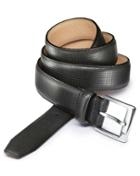  Black Perforated Leather Belt Size 30-32 By Charles Tyrwhitt