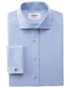 Charles Tyrwhitt Extra Slim Fit Spread Collar Egyptian Cotton Textured Blue Dress Shirt French Cuff Size 17/35 By Charles Tyrwhitt