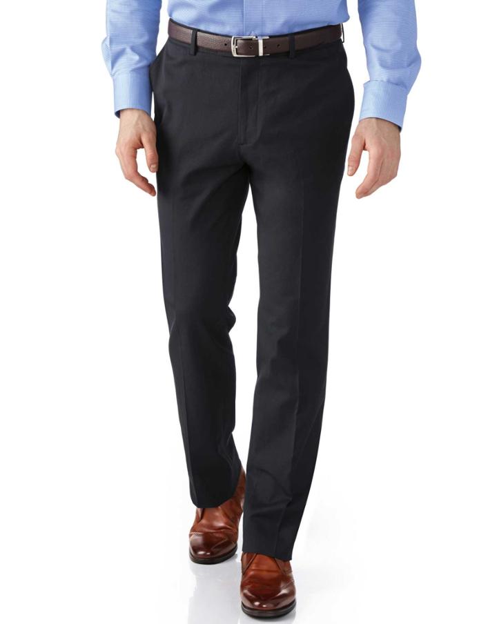 Charles Tyrwhitt Grey Slim Fit Stretch Cavalry Twill Pants Size W38 L30 By Charles Tyrwhitt