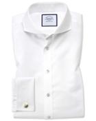 Charles Tyrwhitt Slim Fit Extreme Spread Collar Non-iron Twill White Cotton Dress Shirt French Cuff Size 15/33 By Charles Tyrwhitt