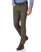  Olive Slim Fit 5 Pocket Bedford Corduroy Cotton Tailored Pants Size W30 L32 By Charles Tyrwhitt