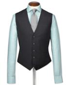 Charles Tyrwhitt Charcoal Adjustable Fit Twill Business Suit Wool Vest Size W36 By Charles Tyrwhitt