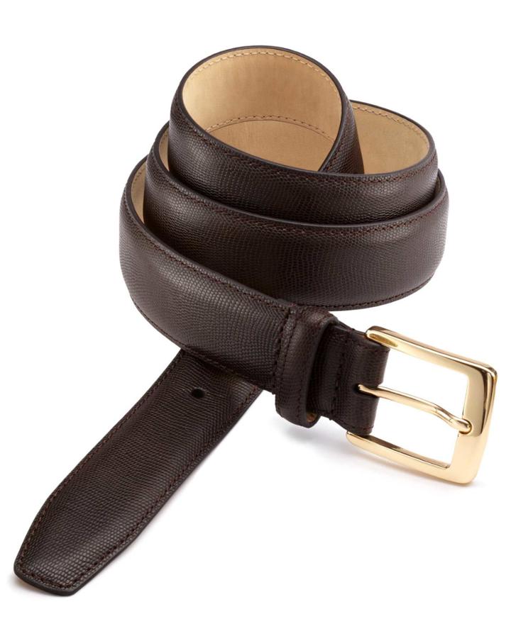 Charles Tyrwhitt Charles Tyrwhitt Brown Embossed Lizard Formal Belt Size 30-32