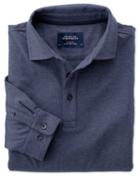 Charles Tyrwhitt Charles Tyrwhitt Slim Fit Indigo Pique Long Sleeve Polo Shirt
