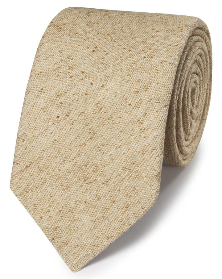  Beige Silk Donegal English Luxury Tie By Charles Tyrwhitt