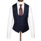 Charles Tyrwhitt Charles Tyrwhitt Navy Herringbone Yorkshire Worsted Slim Fit Luxury Suit Vest (36)