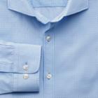 Charles Tyrwhitt Charles Tyrwhitt Slim Fit Sky Blue Geometric Print Cotton Dress Shirt Size Medium