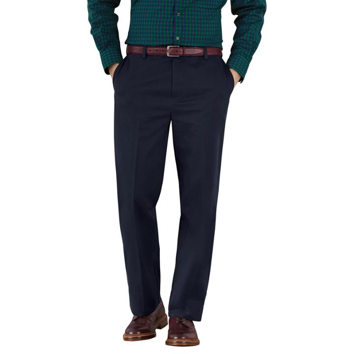 Charles Tyrwhitt Charles Tyrwhitt Navy Flat Front Classic Fit Non-iron Chinos (300)
