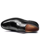 Charles Tyrwhitt Black Wing Tip Brogue Derby Shoe Size 11.5 By Charles Tyrwhitt