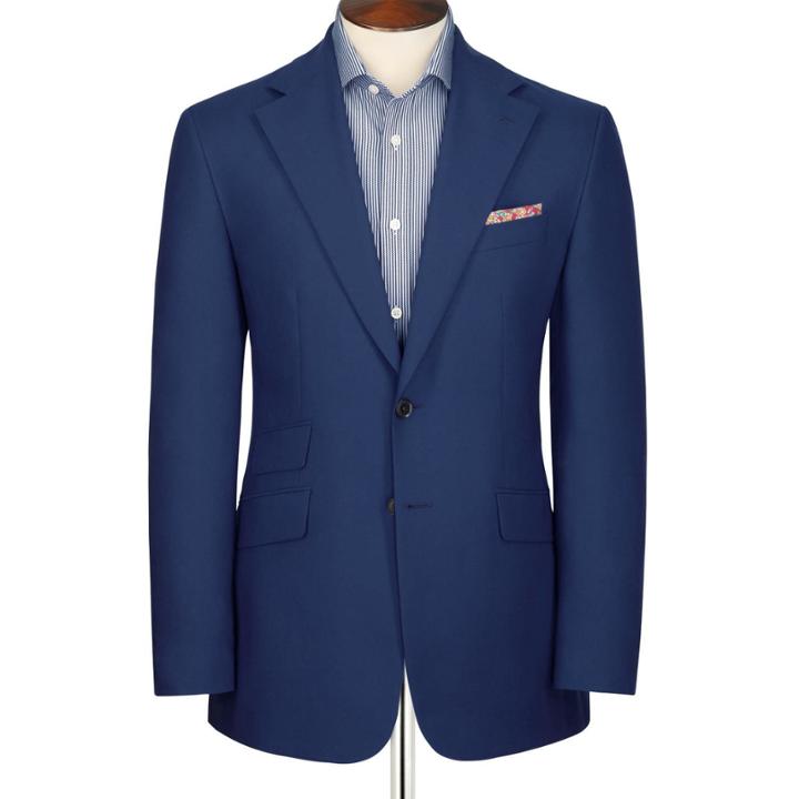 Charles Tyrwhitt Cobalt Blue Slim Fit Wentworth Basket Weave Suit Wool Jacket Size 40 By Charles Tyrwhitt