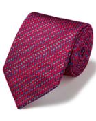  Red Dash Luxury English Geometric Silk Tie By Charles Tyrwhitt