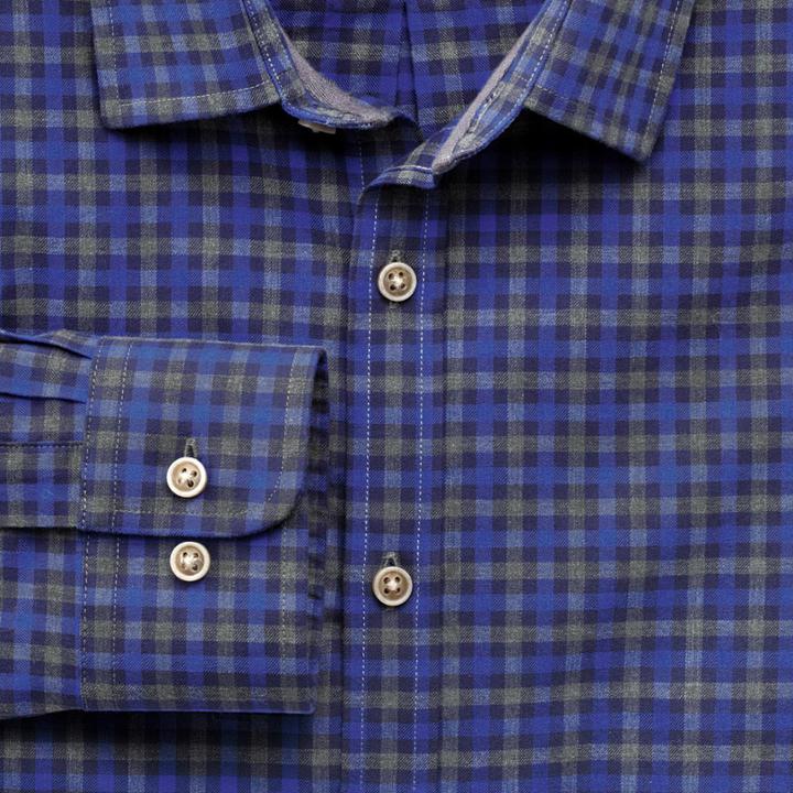 Charles Tyrwhitt Charles Tyrwhitt Extra Slim Fit Blue And Grey Gingham Heather Shirt