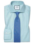 Slim Fit Cutaway Collar Cotton Stretch With Tencel&trade; Teal Cotton Tencel Dress Shirt Single Cuff Size 14.5/33 By Charles Tyrwhitt