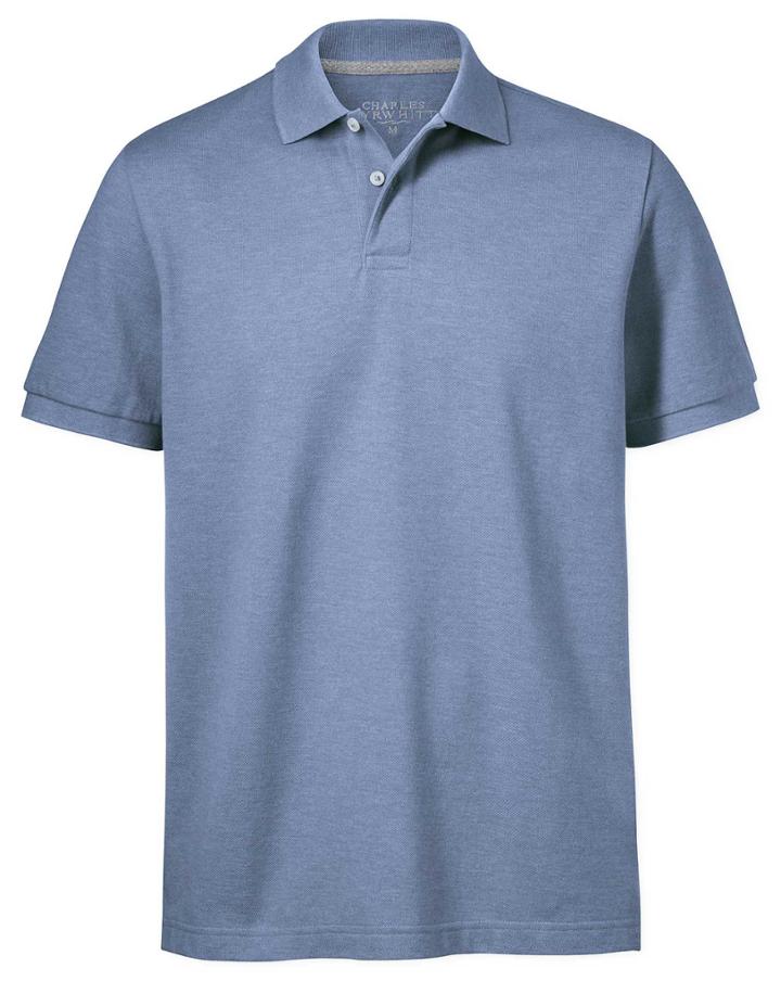 Charles Tyrwhitt Charles Tyrwhitt Sky Blue Pique Cotton Polo Size Large