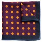 Charles Tyrwhitt Charles Tyrwhitt Purple And Orange Wool Spot Pocket Square