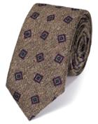 Charles Tyrwhitt Charles Tyrwhitt Beige Silk Mix Printed Donegal Luxury Tie