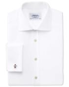 Charles Tyrwhitt Charles Tyrwhitt Classic Fit Semi-spread Collar Regency Weave White Egyptian Cotton Dress Shirt Size 15.5/37