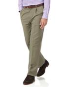 Charles Tyrwhitt Olive Classic Fit Single Pleat Non-iron Cotton Chino Pants Size W32 L32 By Charles Tyrwhitt
