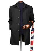  Black Cotton Raincotton Coat Size 38 By Charles Tyrwhitt