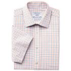 Charles Tyrwhitt Charles Tyrwhitt Orange And Blue Grid Check Non-iron Slim Fit Short Sleeve Shirt (15)