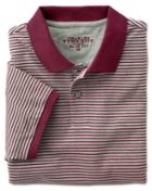 Charles Tyrwhitt Charles Tyrwhitt Slim Fit Wine And Grey Striped Pique Polo Shirt