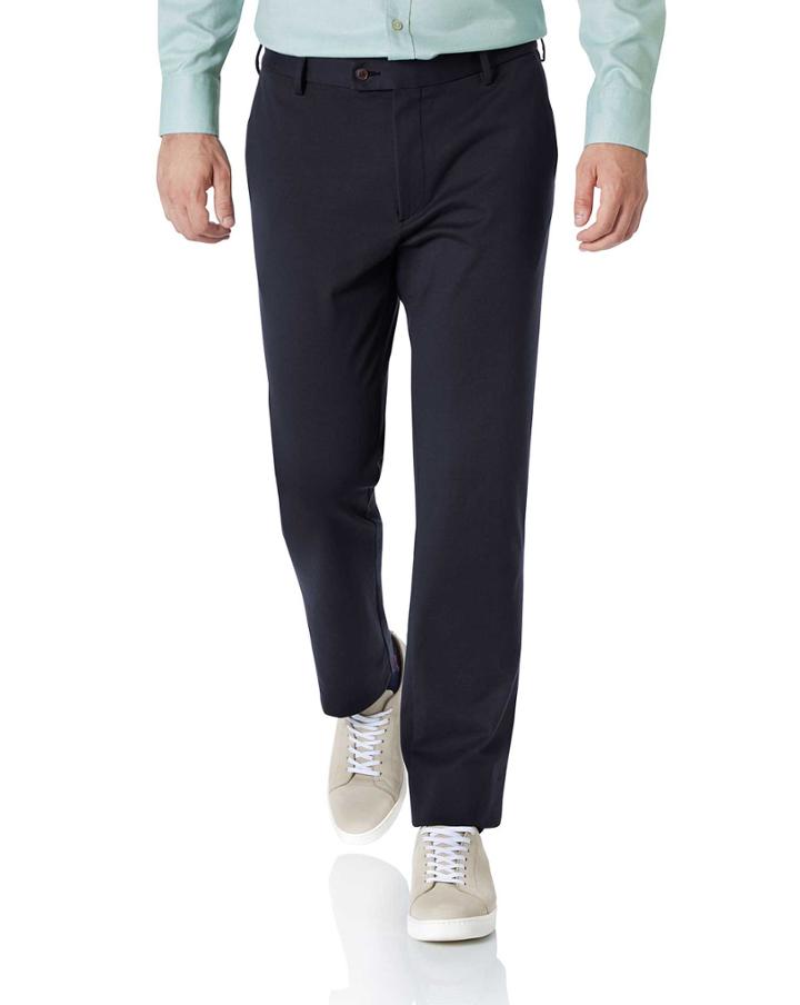  Navy Slim Fit Non-iron Travel Chino Size W30 L32 By Charles Tyrwhitt