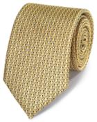  Yellow Horse Shoe Print Classic Silk Tie By Charles Tyrwhitt