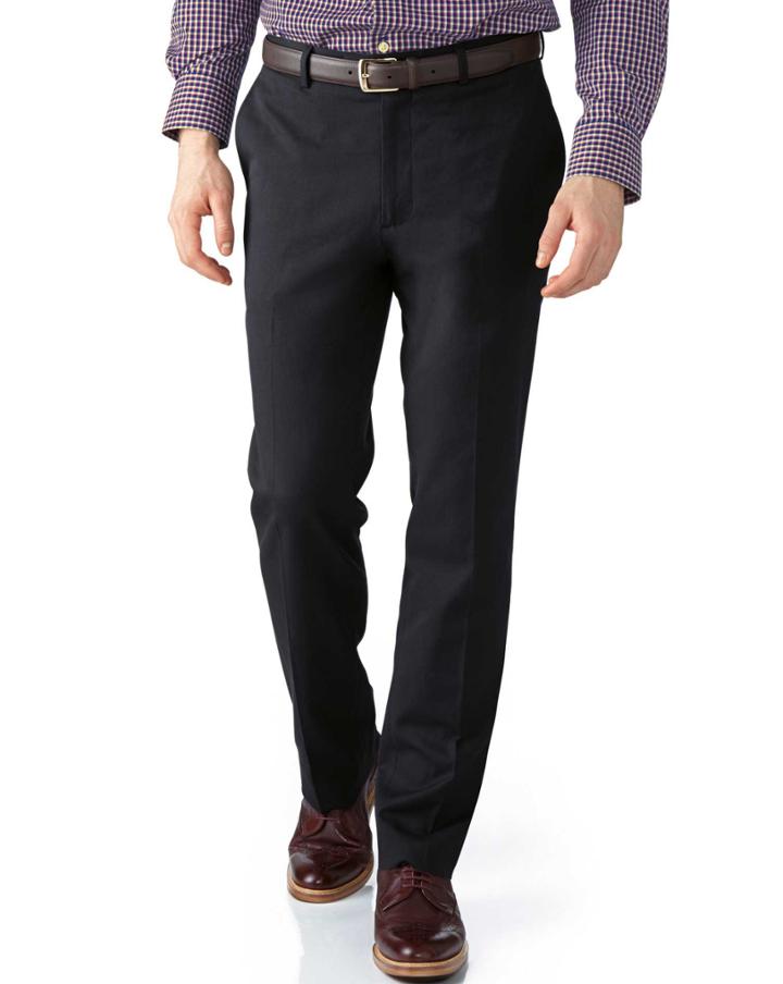 Charles Tyrwhitt Grey Extra Slim Fit Stretch Cavalry Twill Pants Size W32 L32 By Charles Tyrwhitt