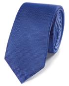  Royal Blue Mini Pindot Slim Silk Tie By Charles Tyrwhitt