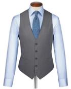 Charles Tyrwhitt Charles Tyrwhitt Silver Twill Business Suit Wool Waistcoat Size W36