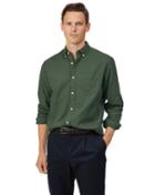  Classic Fit Green Button-down Washed Oxford Plain Cotton Casual Shirt Single Cuff Size Small By Charles Tyrwhitt