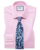  Classic Fit Egyptian Cotton Royal Oxford Pink Dress Shirt Single Cuff Size 16/33 By Charles Tyrwhitt