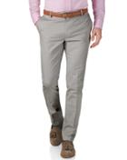 Charles Tyrwhitt Silver Grey Extra Slim Fit Flat Front Non-iron Cotton Chino Pants Size W30 L30 By Charles Tyrwhitt