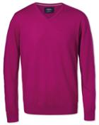 Charles Tyrwhitt Charles Tyrwhitt Fuchsia Merino Wool V-neck Sweater Size Large