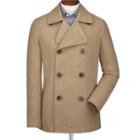 Charles Tyrwhitt Charles Tyrwhitt Camel Cotton Linen Canvas Pea Coat (38)