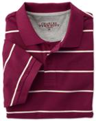 Charles Tyrwhitt Charles Tyrwhitt Wine And White Stripe Pique Cotton Polo Size Xs