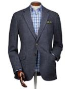  Classic Fit Blue Puppytooth Wool Wool Jacket Size 38 By Charles Tyrwhitt
