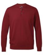  Dark Red Merino Henley Neck Merino Wool Sweater Size Large By Charles Tyrwhitt