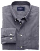Charles Tyrwhitt Slim Fit Non-iron Poplin Indigo Stripe Cotton Casual Shirt Single Cuff Size Xs By Charles Tyrwhitt