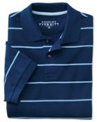 Charles Tyrwhitt Blue And Sky Stripe Pique Cotton Polo Size Large By Charles Tyrwhitt