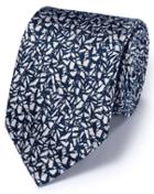 Charles Tyrwhitt Navy Silk Classic Abstract Texture Tie By Charles Tyrwhitt