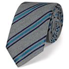 Charles Tyrwhitt Charles Tyrwhitt Luxury Grey And Blue Pop Colored Wool Stripe Tie