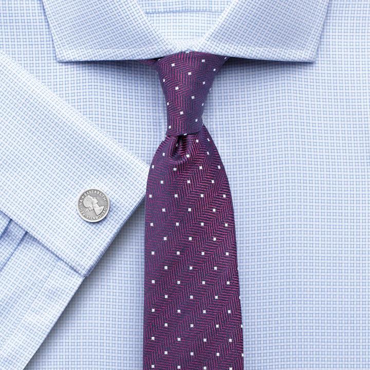 Charles Tyrwhitt Charles Tyrwhitt Magenta And White Silk Classic Spot Slim Tie
