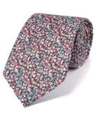 Charles Tyrwhitt Charles Tyrwhitt Pink Multi Cotton Luxury Italian Floral Tie