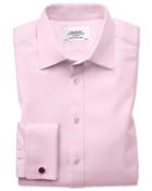 Charles Tyrwhitt Extra Slim Fit Egyptian Cotton Cavalry Twill Light Pink Dress Shirt French Cuff Size 14.5/33 By Charles Tyrwhitt