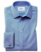 Charles Tyrwhitt Extra Slim Fit Non-iron Square Weave Blue Cotton Dress Casual Shirt Single Cuff Size 14.5/32 By Charles Tyrwhitt