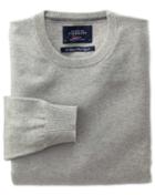 Charles Tyrwhitt Charles Tyrwhitt Light Grey Cotton Cashmere Crew Neck Cotton/cashmere Sweater Size Large